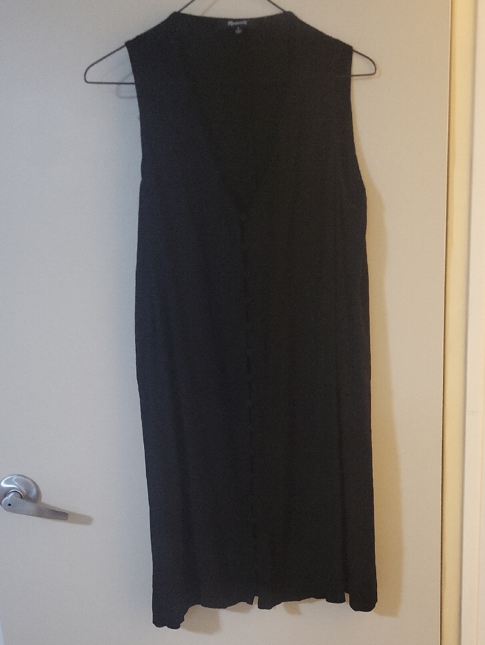 Madewell Black Sleeveless Button-Front Heather Dress